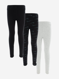 Nike Girls 3 Pack Legging Set in Black