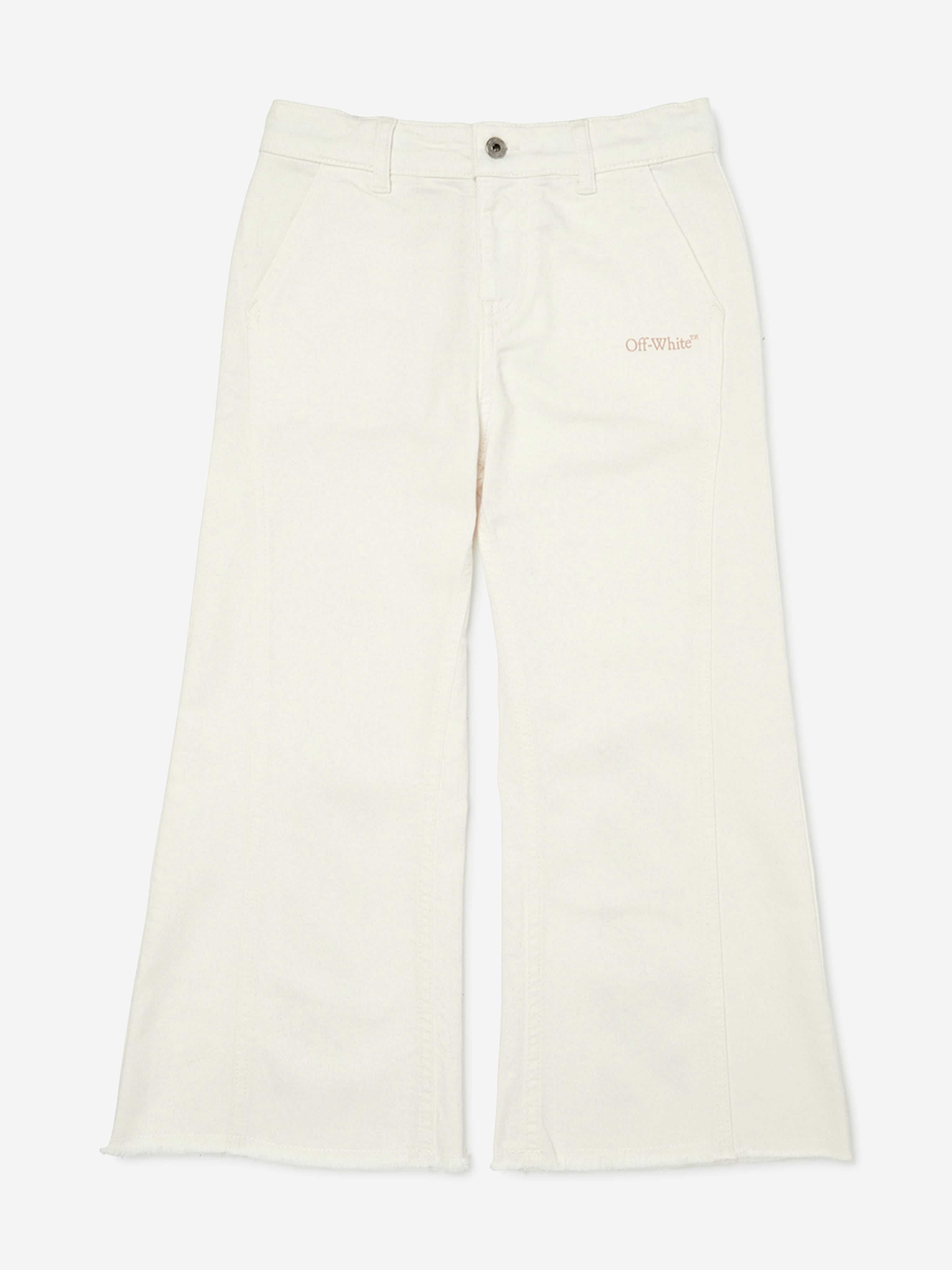 Off-White Girls Bookish Diag Denim Jeans in White