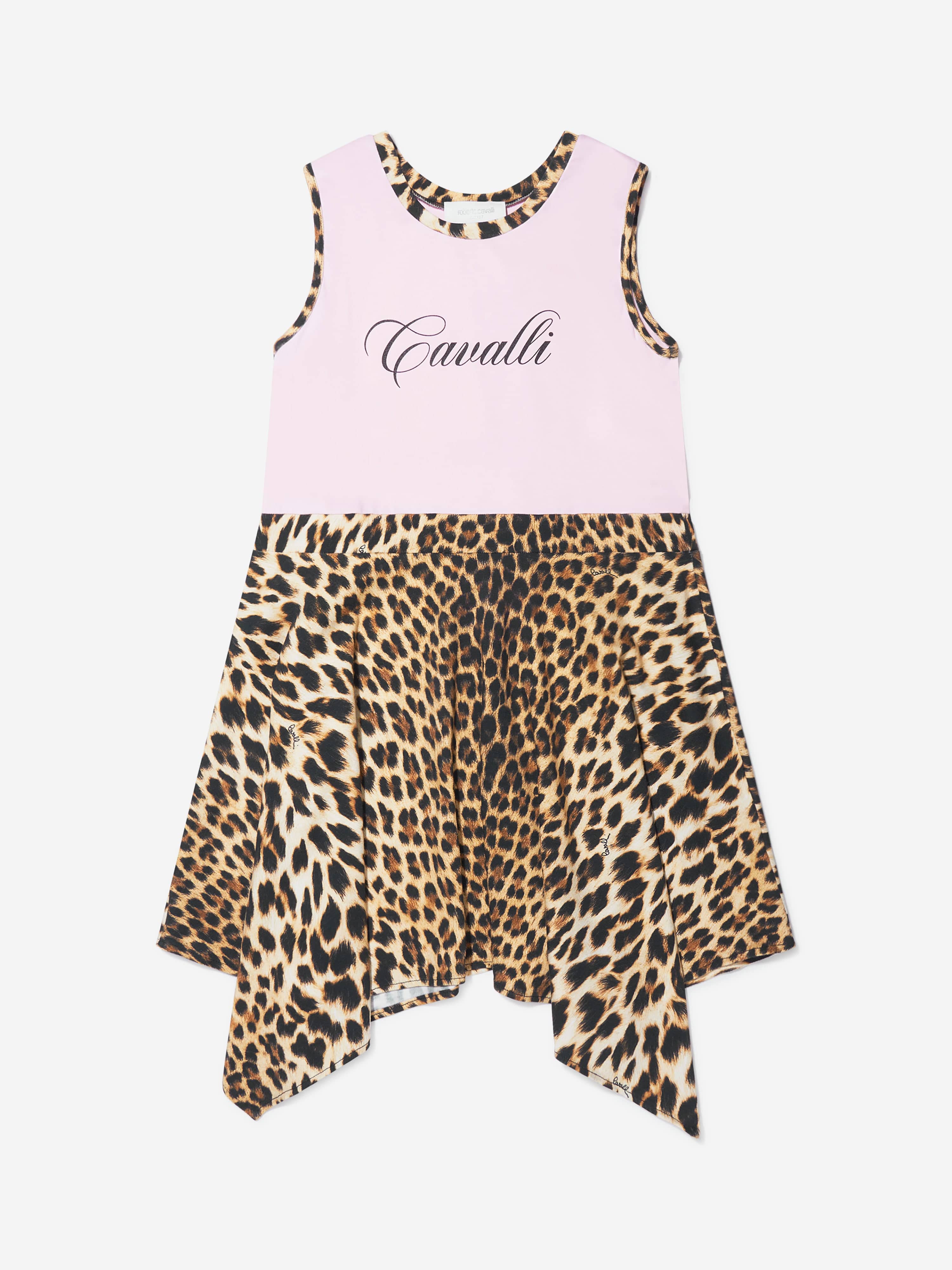 Roberto Cavalli Girls Cotton Jersey Dress in Pink