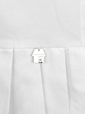 Simonetta Girls Pleated Dress in White