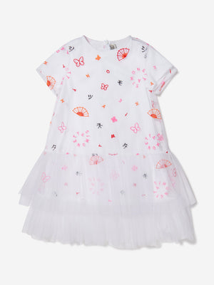 Simonetta Girls Multi Print Layered Dress