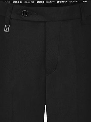 Zeco Boys School Slim Fit Regular Leg Trousers in Black