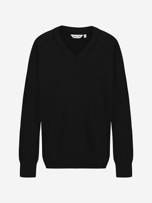 Zeco Kids School Cotton Mix Knitted V-Neck Jumper in Black