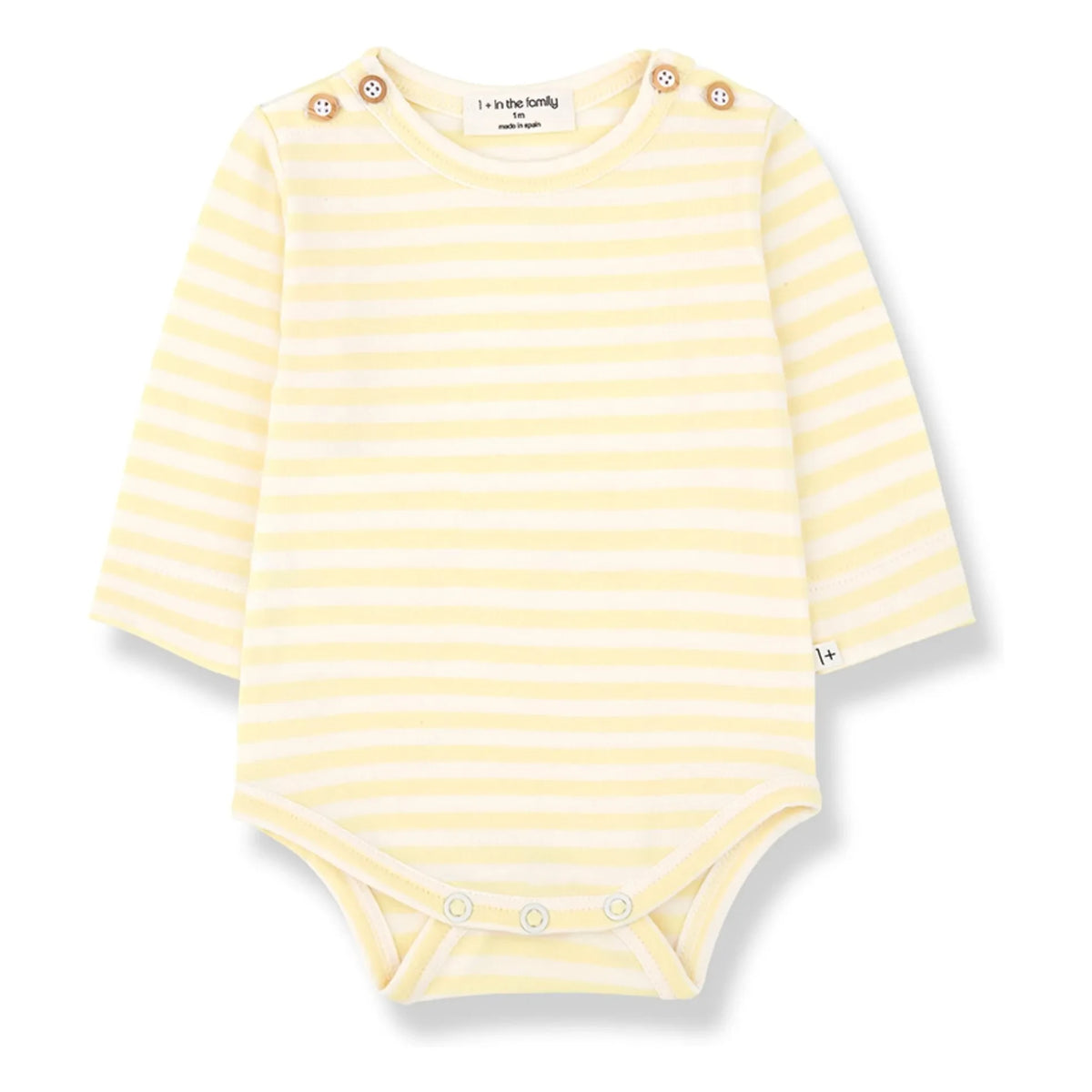 1+ in the family - Striped Biel Bodysuit | Pale Yellow