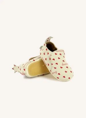 Bonton - Doudou Star Hearts Slippers | White
