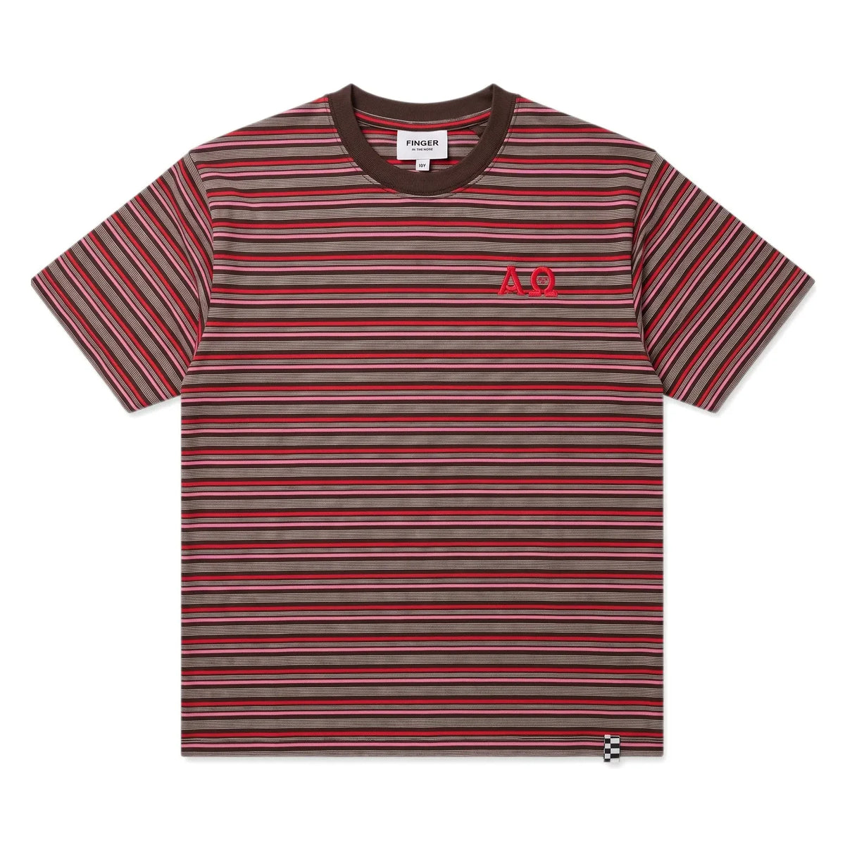 Finger in the nose - Oversize Filo Striped T-shirt | Brown