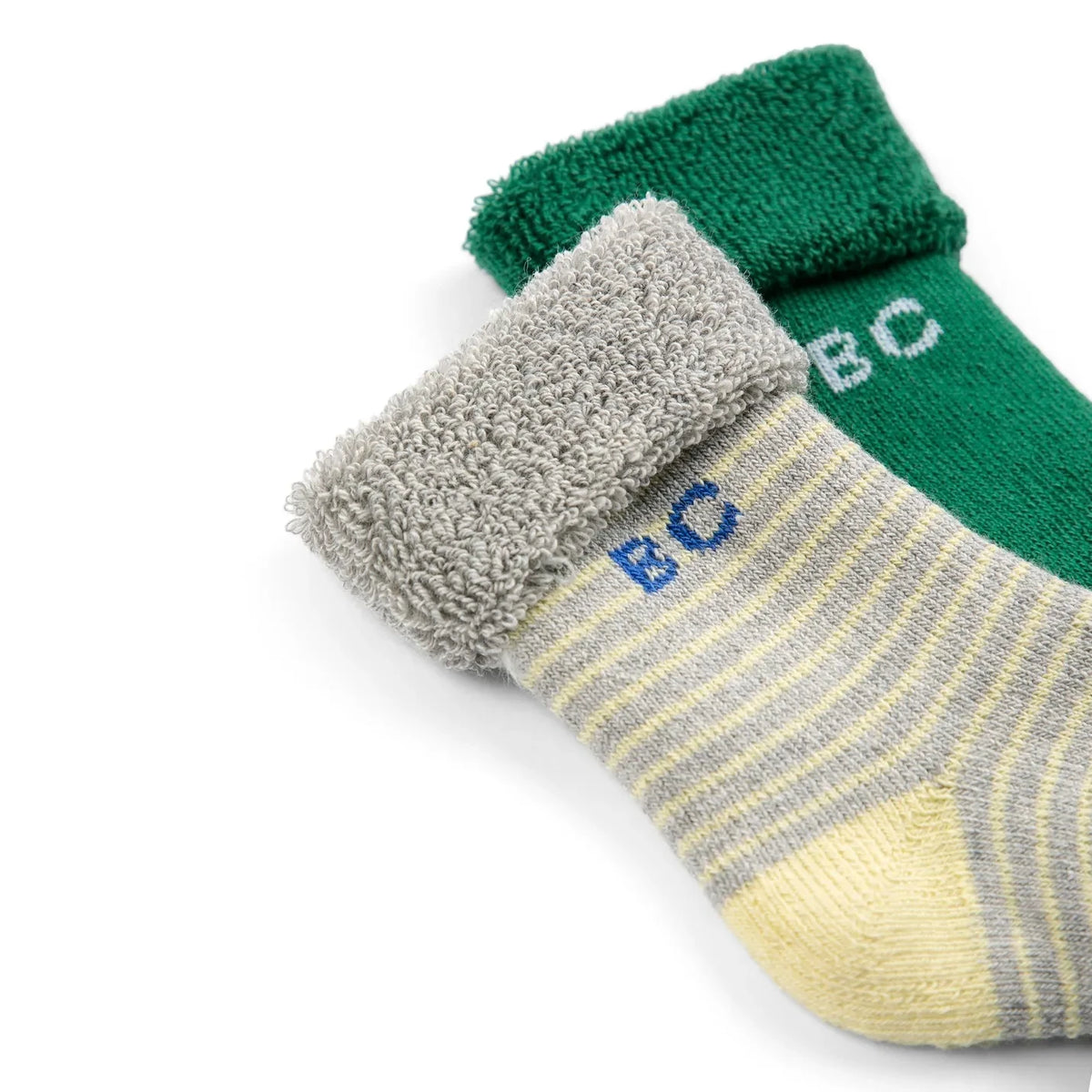 Bobo Choses - 2 Pair Striped Organic Cotton Sock Set | Green