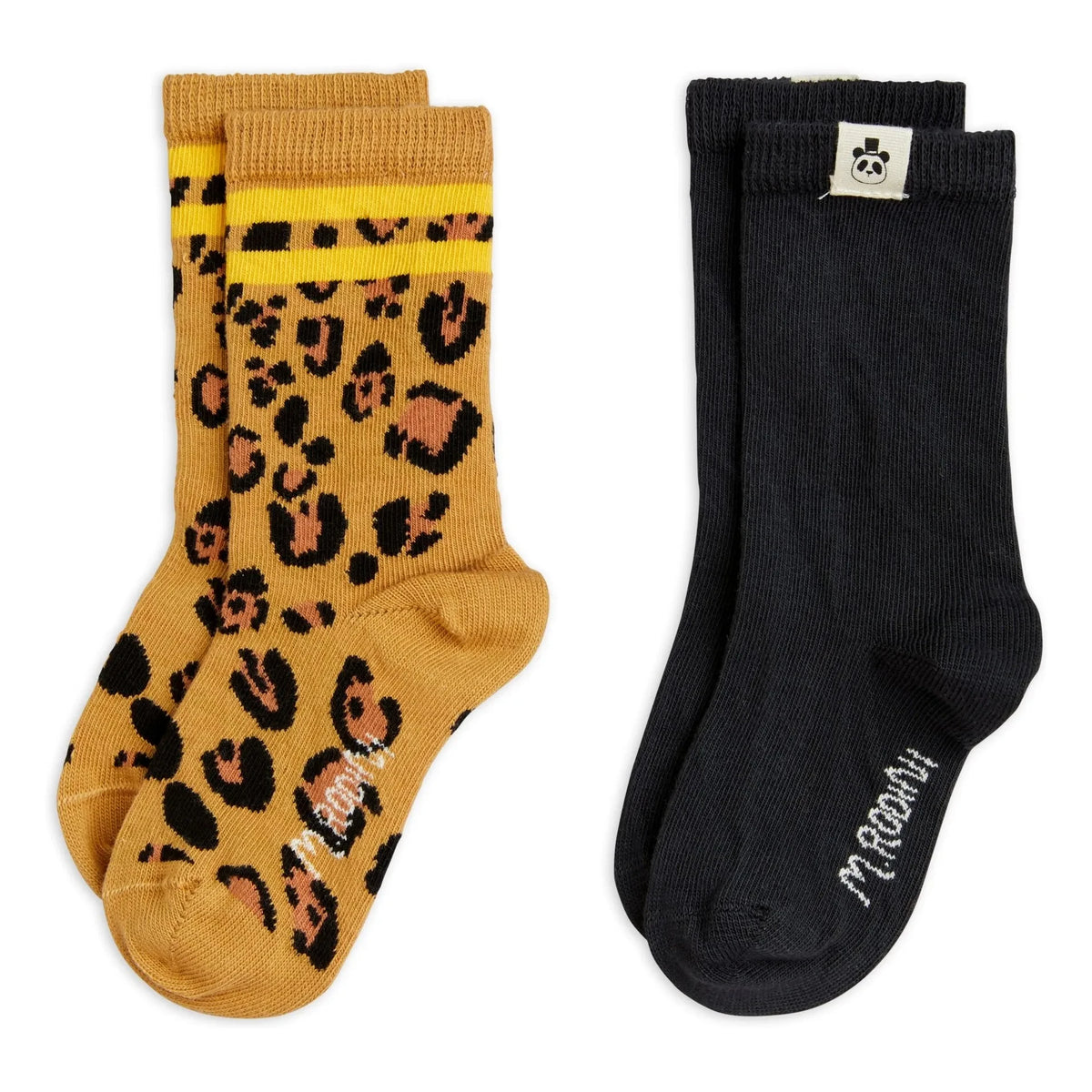 Mini Rodini - 2-Pack Organic Cotton Leopard Socks | Beige
