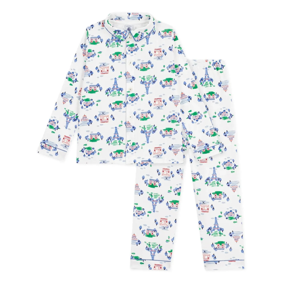 Petit Bateau - Paris Organic Cotton Pajama Shirt | White