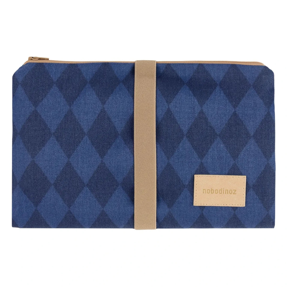 Nobodinoz - Hyde Park Diamonds Travel Changing Mat | Blue