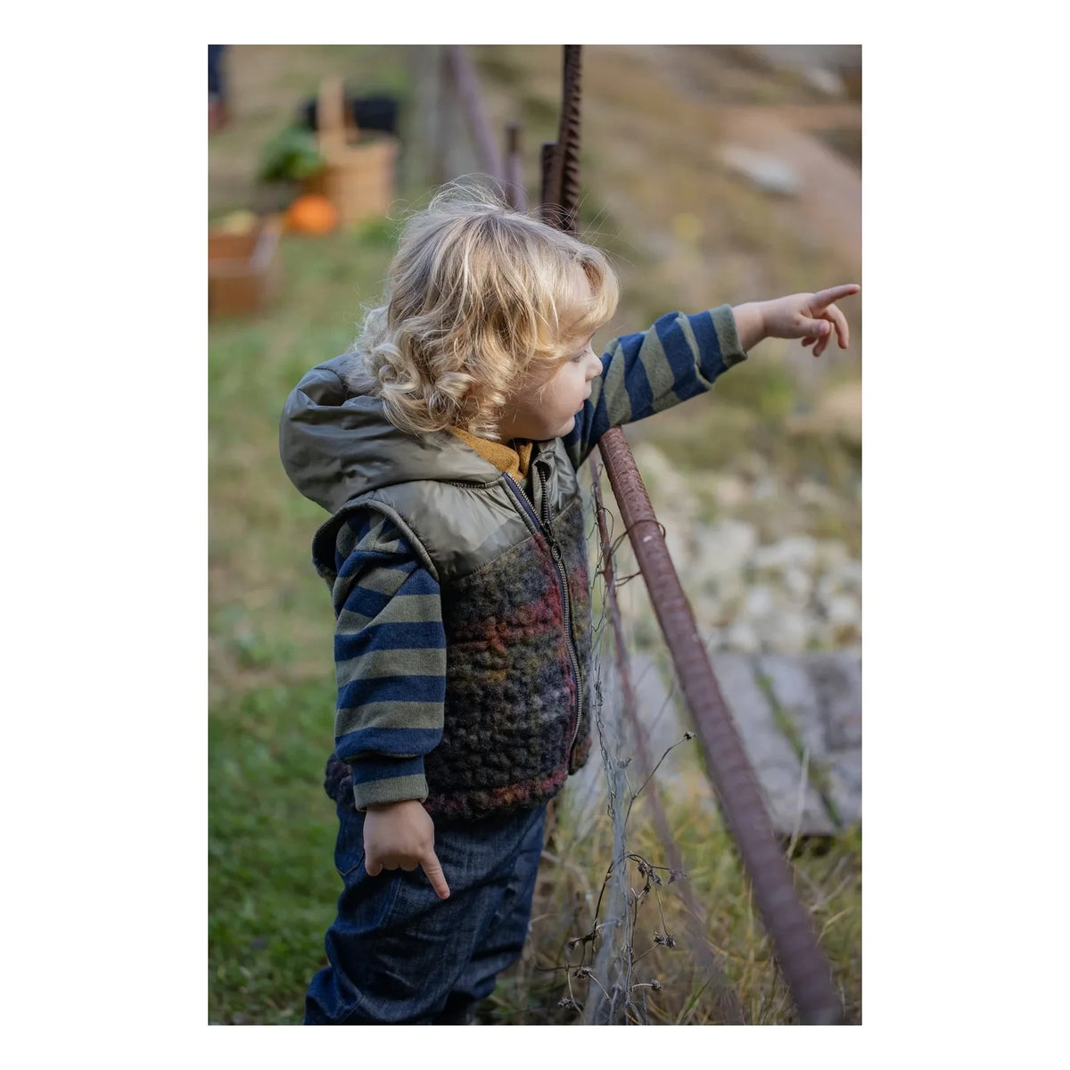 1+ in the family - Norman Striped Hooded Sweatshirt | Khaki