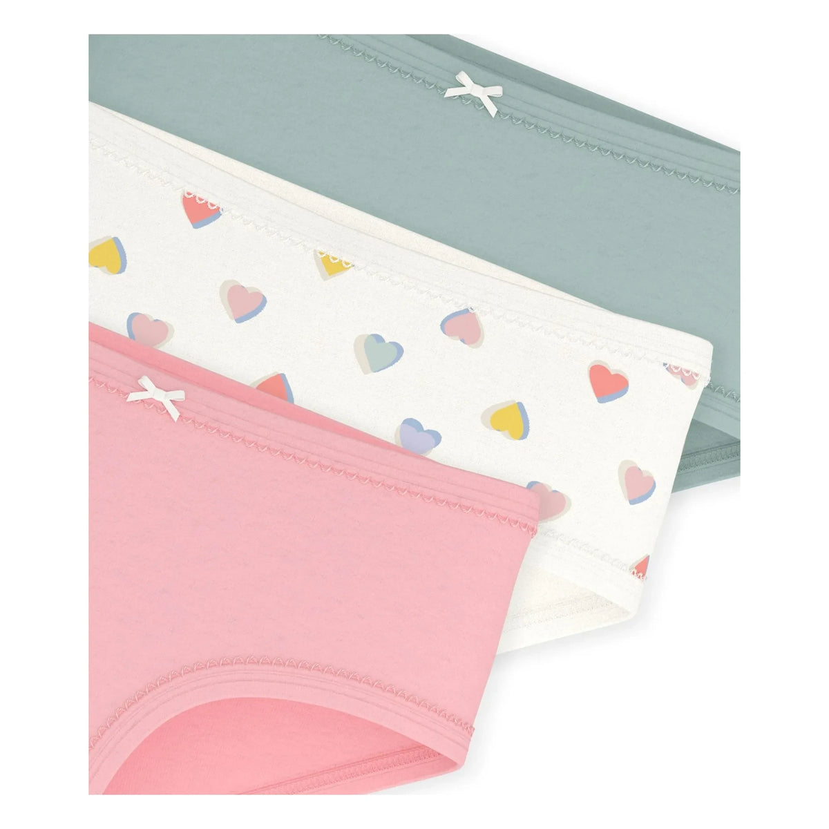 Petit Bateau - 3-Pack Organic Cotton High-Waist Panties | Pink