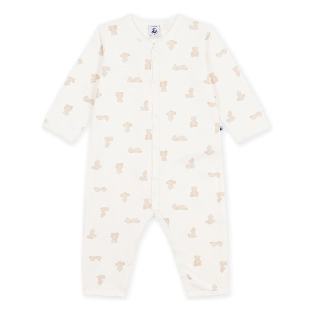 Petit Bateau - Sleep Well Teddy Bear Pajamas Organic Cotton Tubic | White