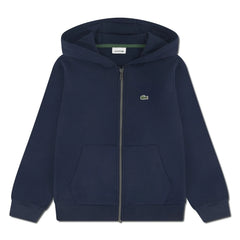 Lacoste - Zipped Hooded Sweatshirt with Logo | Navy