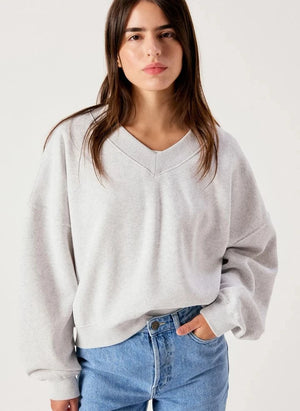American Vintage - Baptown Cotton Sweatshirt | Grey melange