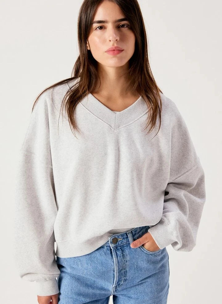 American Vintage - Baptown Cotton Sweatshirt | Grey melange