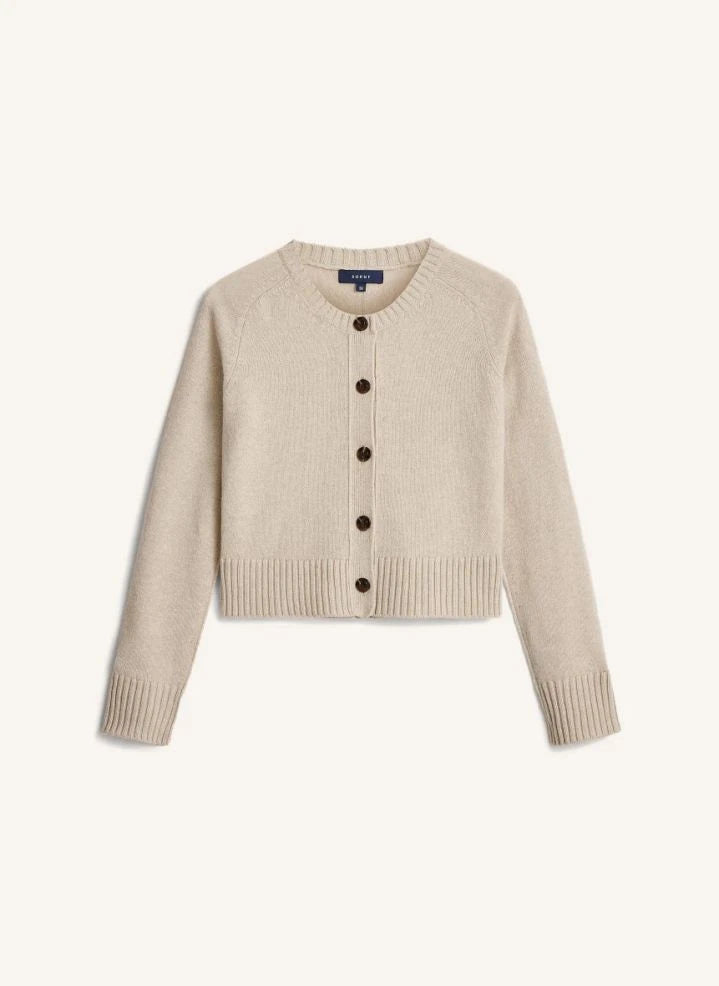 Soeur - Virginia Merino Wool Cardigan | Heather beige