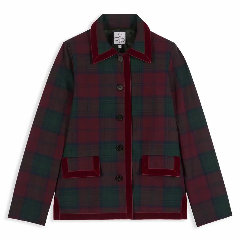 Maria de la Orden - Jude Check Jacket | Burgundy