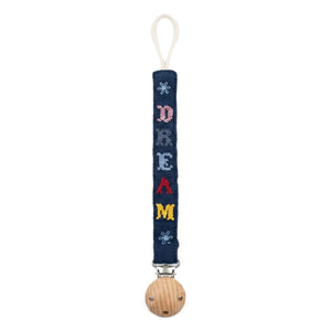 Editions Aimable - Auguste pacifier clip | Night Blue Muslin