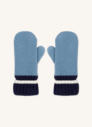 Petit Bateau - Blue Ribbed Knit Gloves