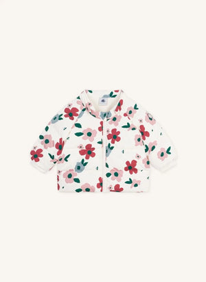 Petit Bateau - Baby Floral Puffer Jacket | Ecru