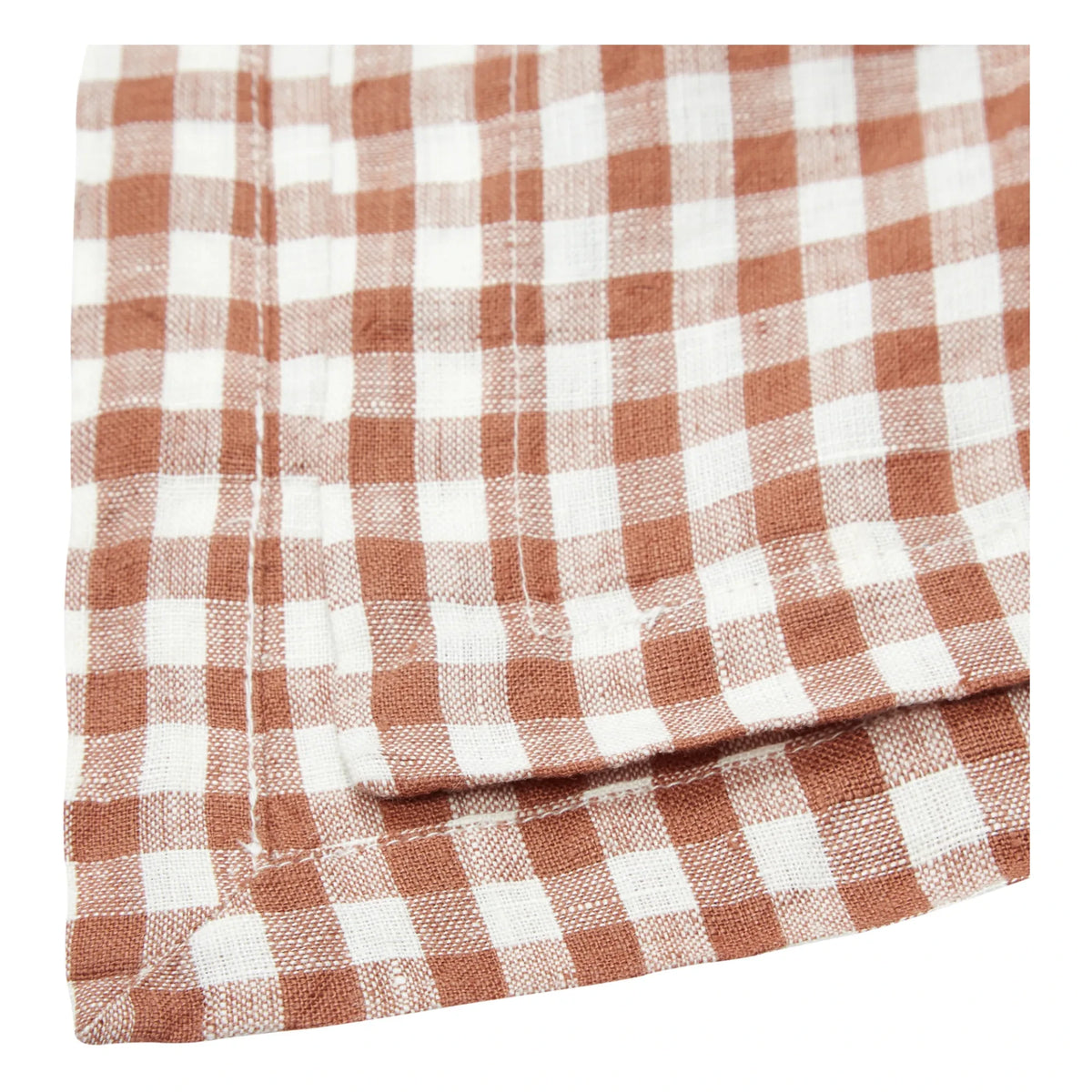 Gabrielle Paris - Gingham Washed Linen Tablecloth | Brick Red