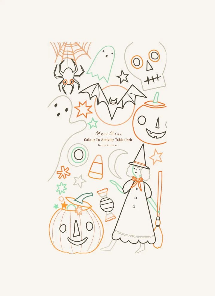 Meri Meri - Halloween Coloring Tablecloth | White
