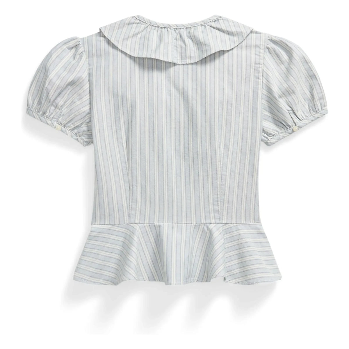 Ralph Lauren - Striped Ruffled Blouse | Gray Blue