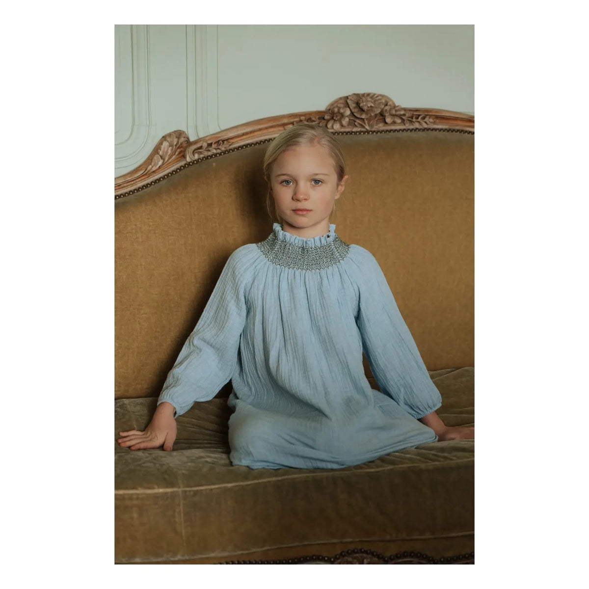 Risu Risu - Liza Nightgown, Organic Cotton Gauze | Light Blue