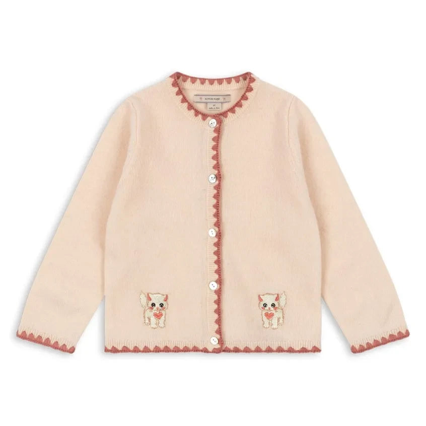 Konges Sløjd - Collette Cats Wool Cardigan | Light Pink