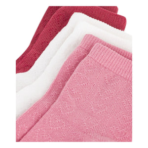 Petit Bateau - Openwork Heart 3 Pair Sock Set | Pink