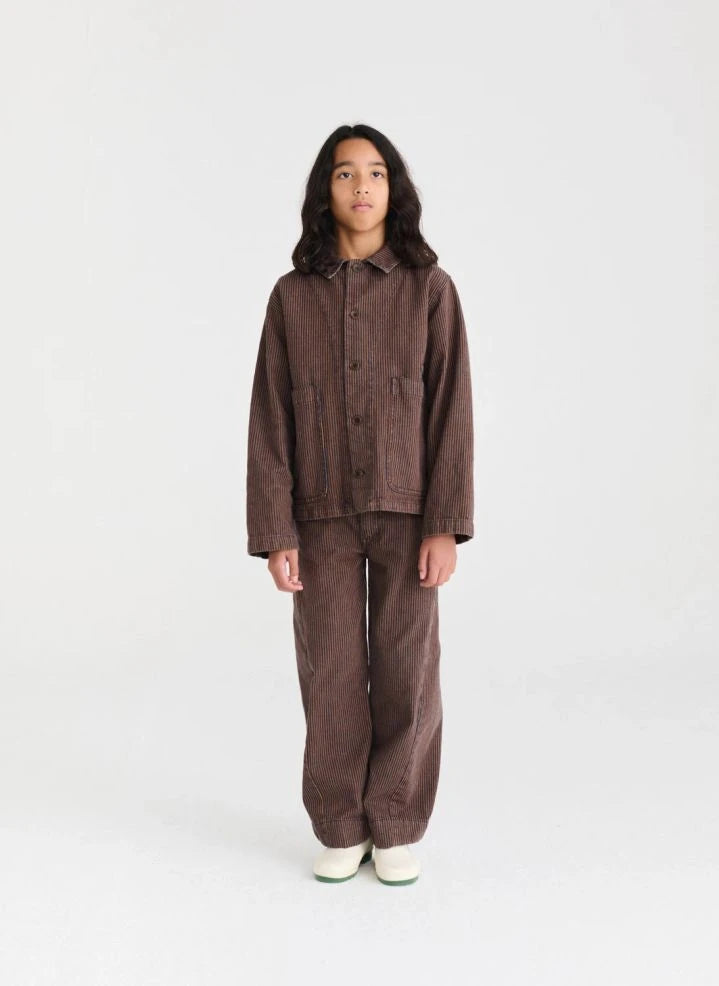 True Artist - N°5 Striped Denim Organic Cotton Jacket | Dark Blue