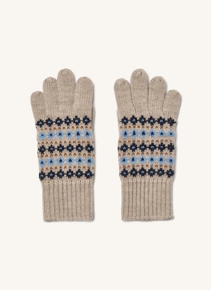 Wheat - Bobbe Jacquard Merino Wool Gloves | Mavi