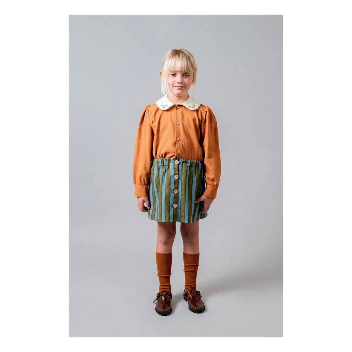 birinit - Levante Striped Skirt | Green