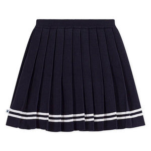 Petit Bateau - Organic Cotton Pleated Skirt | Navy
