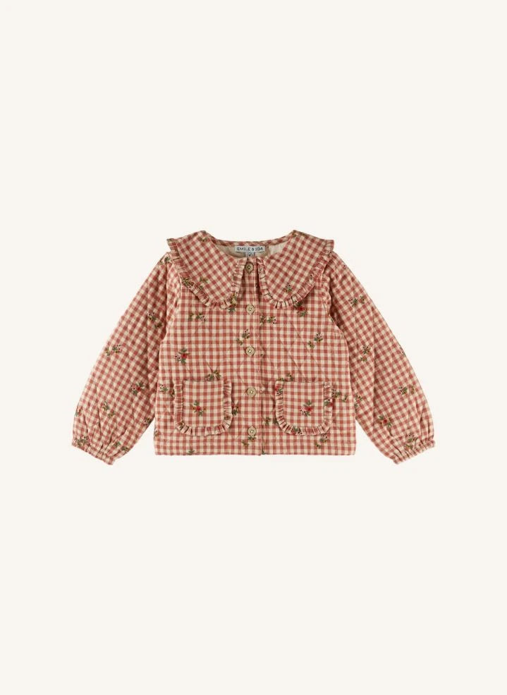 Emile et Ida - Vichy Quilted Jacket | Red