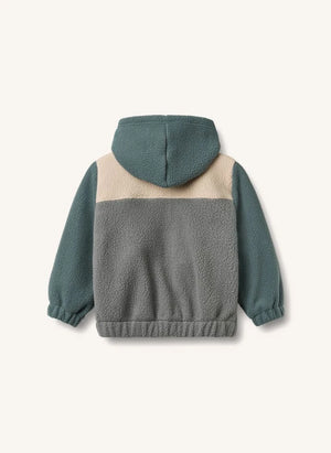 Wheat - Adrian Fleece Jacket Made from Recycled Fibers | Grey Blue