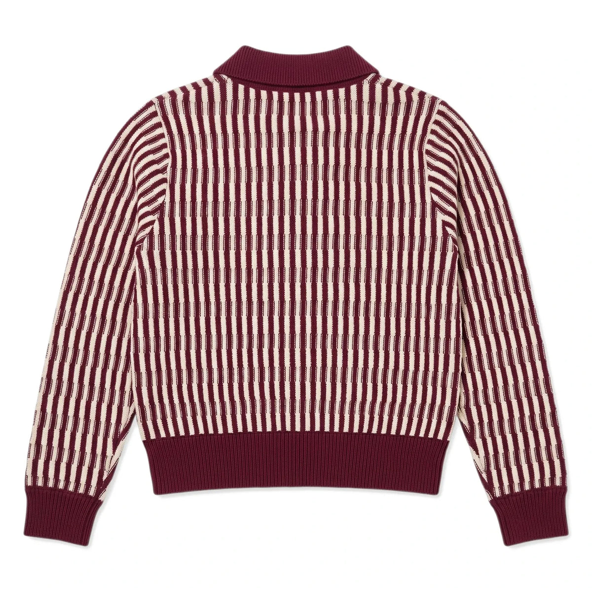 Smallable Kid - Zia Striped Polo Neck Sweater | Cherry Red