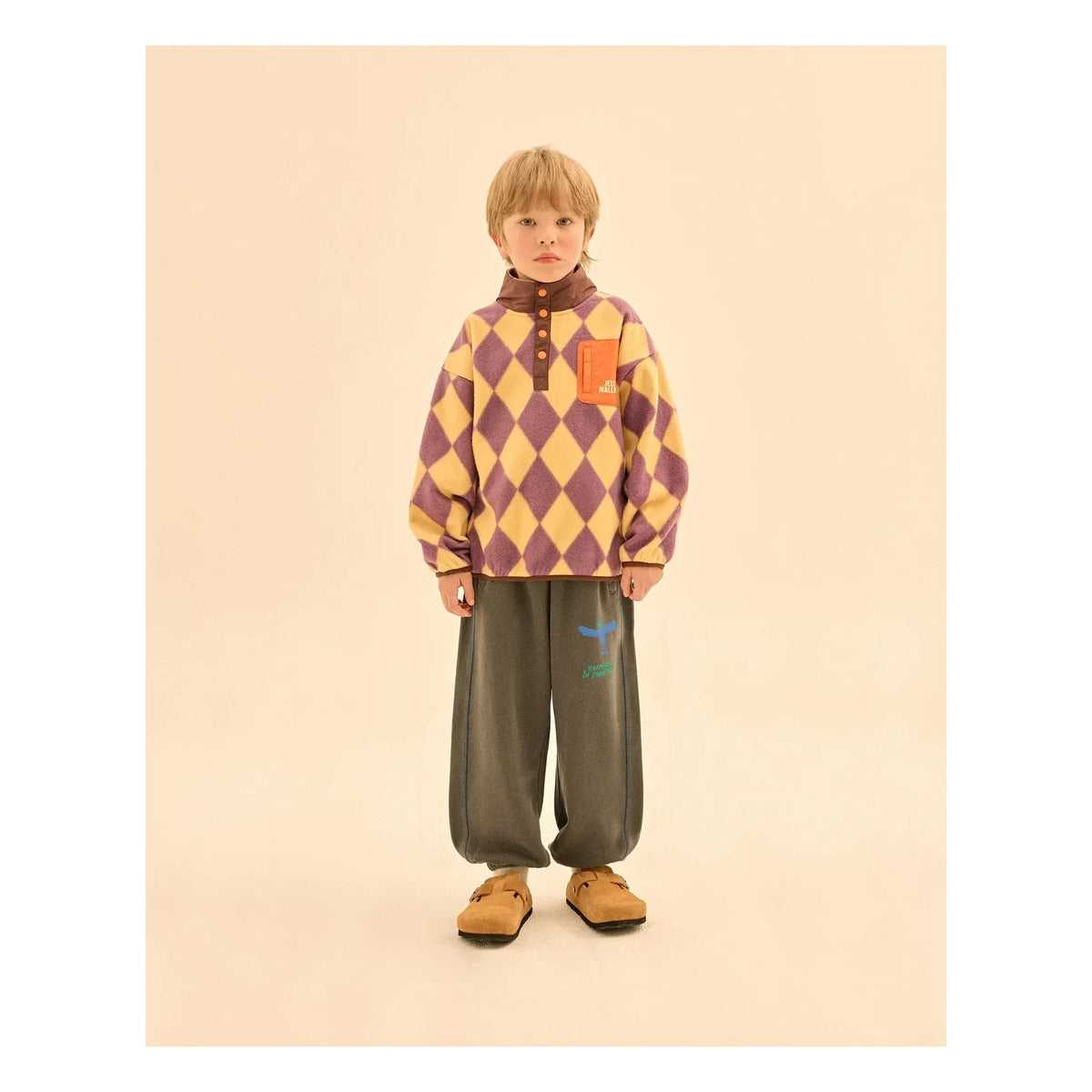 Jelly Mallow - Diamond-Patterned Sweatshirt | Yellow