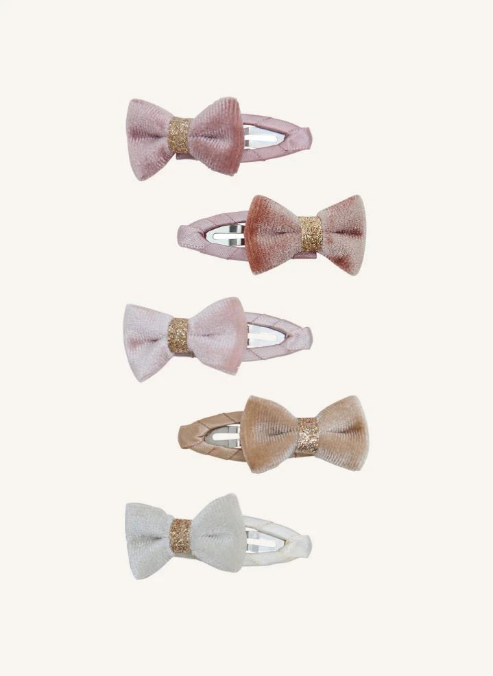 Mimi & Lula - 5-piece T'bell Mini Bow Hair Clips | Pink