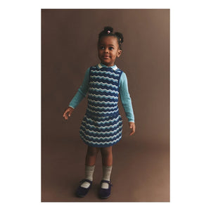 FUB - Wool Merino Ajour Wave Pattern Top | Blue