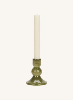 Madam Stoltz - Glass Candle Holder | Green