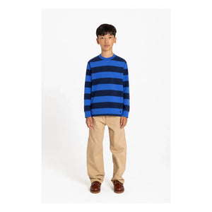 Smallable Kid - Favio Striped Organic Cotton Sweatshirt | Electric Blue
