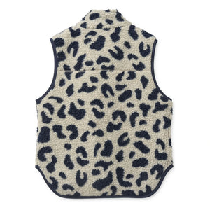 Liewood - Noam Leopard Sherpa Sleeveless Jacket Recycled Fibers | Beige