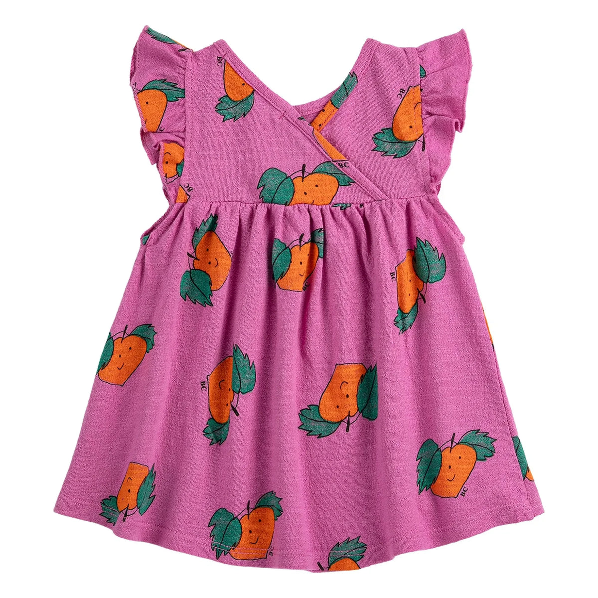 Bobo Choses - Orange Ruffled Dress Organic Cotton Baby | Purple