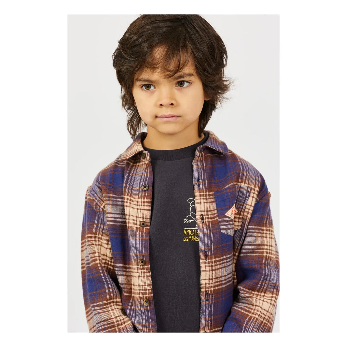 Arsène et Les Pipelettes - Checked Shirt | Navy
