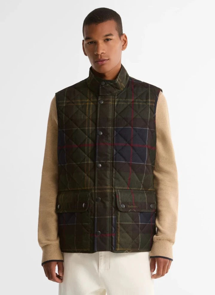 Barbour - Lowerdale Tartan Quilted Gilet | Dark Green