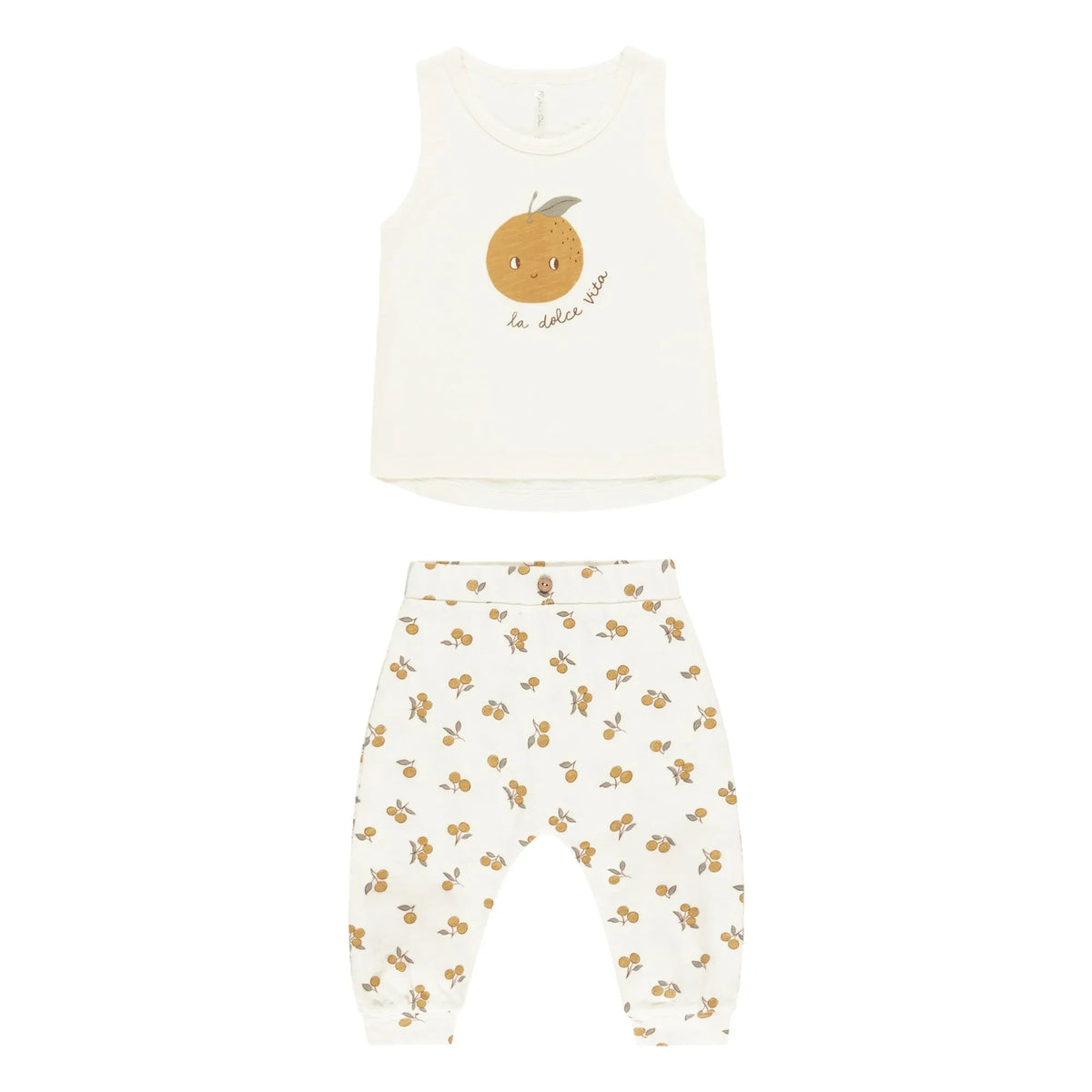 Rylee + Cru - Orange top and pants set | Cream