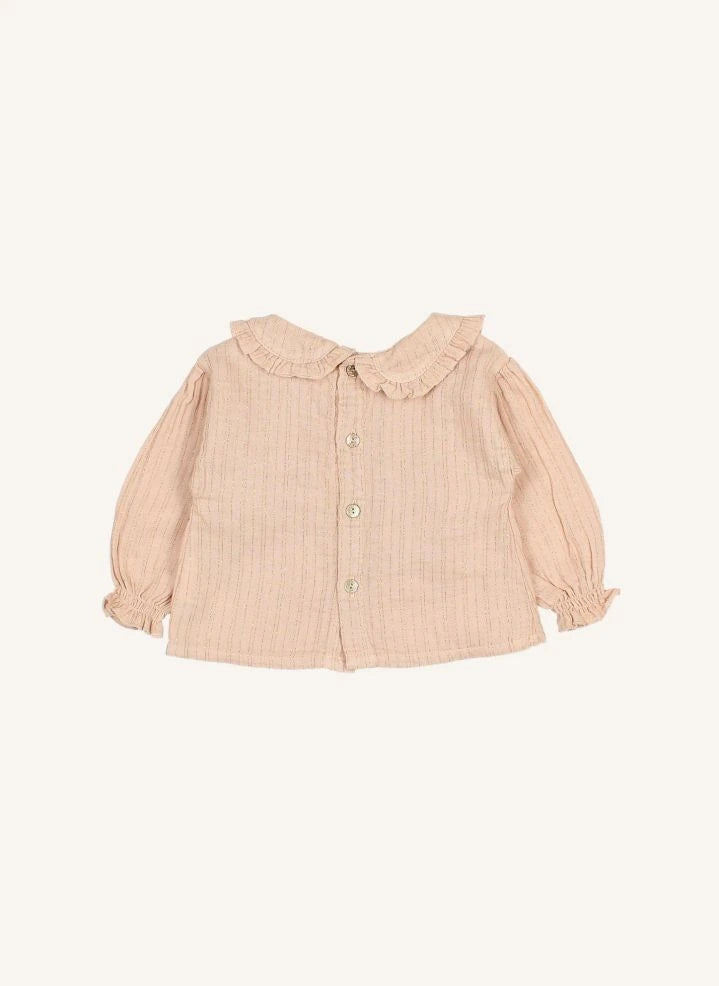 Búho - Lurex Organic Cotton Blouse | Pink
