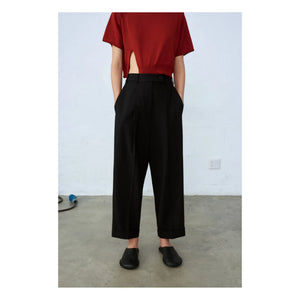 Cordera - Wool Men's Tailored Stitch Pants | Black